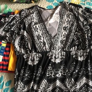 Lane Bryant black and white print  dress 18/20